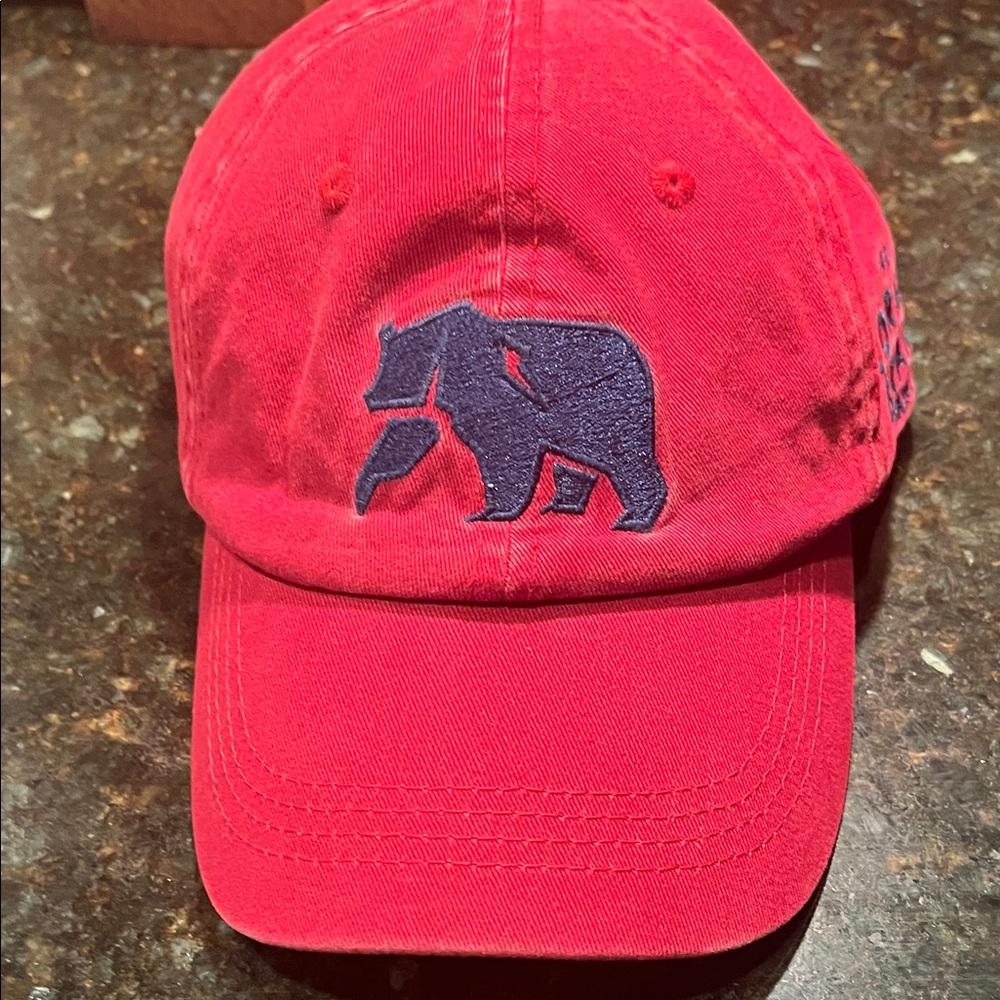 The Normal Brand Red Hat with Bear Embroidery